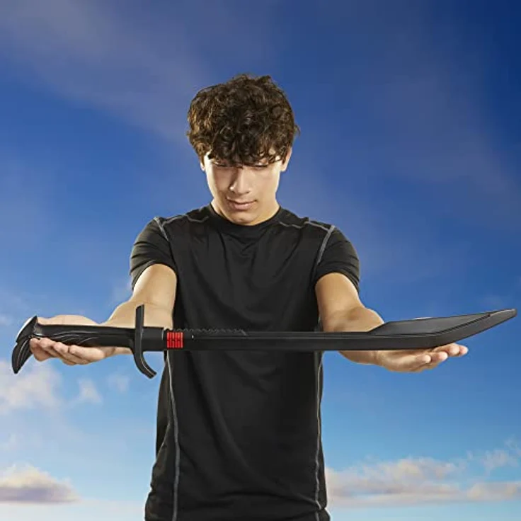 Fortnite Rollenspielschwert, 81 cm Katana mit gebürsteter Stahltextur und Arashikage Clan Logo – Bild 2