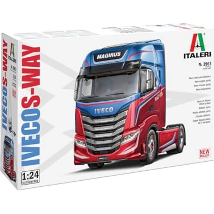 Italeri 3963 IVECO S-Way 1:24, detaillierter Modellbausatz für LKW, Plastikbausatz zum Kleben und Basteln – Bild 1