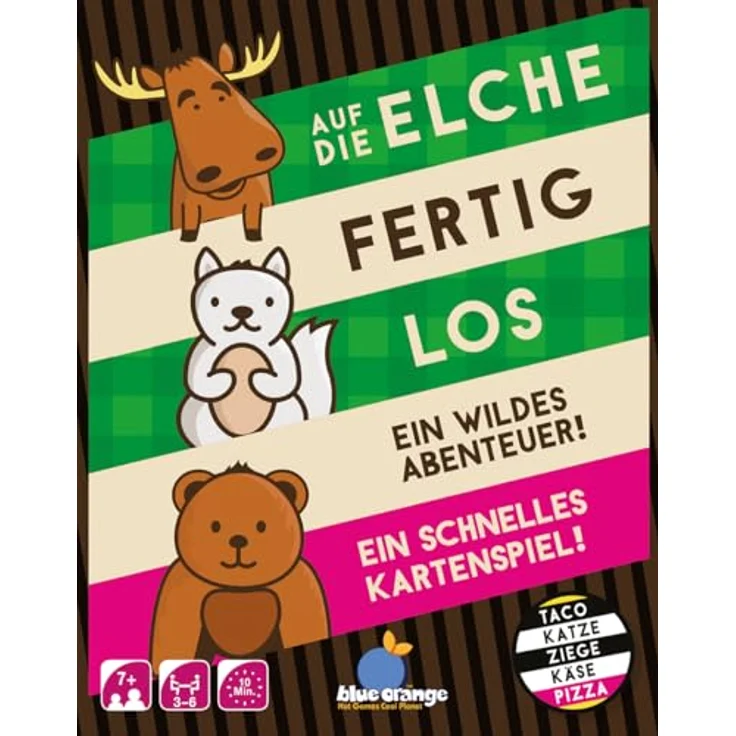 blue orange Auf die Elche fertig los, Schnelles Partyspiel für 3-6 Spieler, 10 Minuten Spielzeit, Deutsch – Bild 2
