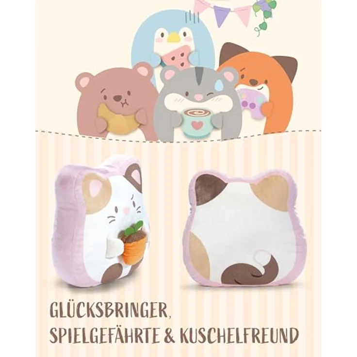 NICI Kuscheltier Katze Angy mit Blumentopf, 35x33x12cm - weiß, mymochi Plüschtier für Kinder und Erwachsene - stylisches Kawaii-Kissen, ideales Geschenk – Bild 5