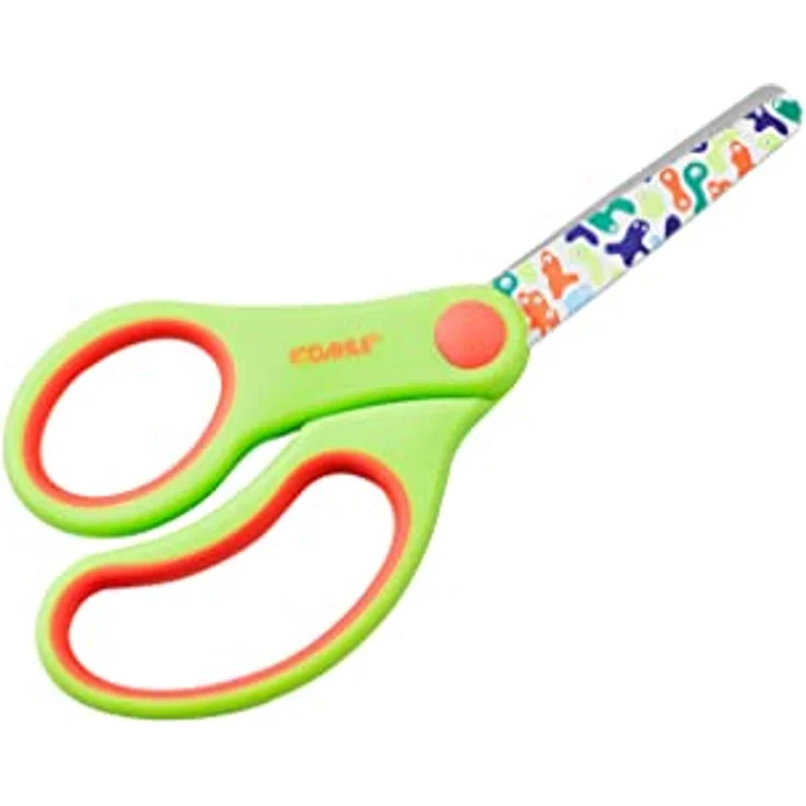 DAHLE Kinderschere KIDS, 5 Zoll (13cm), linkshändig, grün mit Blob-Motiv, ergonomische Softgriffe – Bild 1