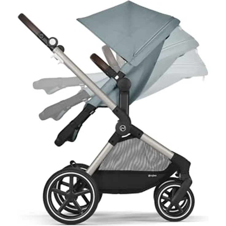 Cybex Gold Kinderwagen EOS Lux 2-in-1, Reisesystem, Stormy Blue, Ab Geburt bis 22 kg (ca. 4 Jahre) – Bild 4