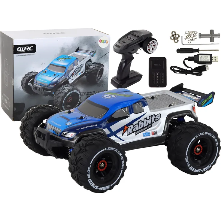 Lean Toys Rabbits RC Geländewagen, Allradantrieb, blau, 2.4G