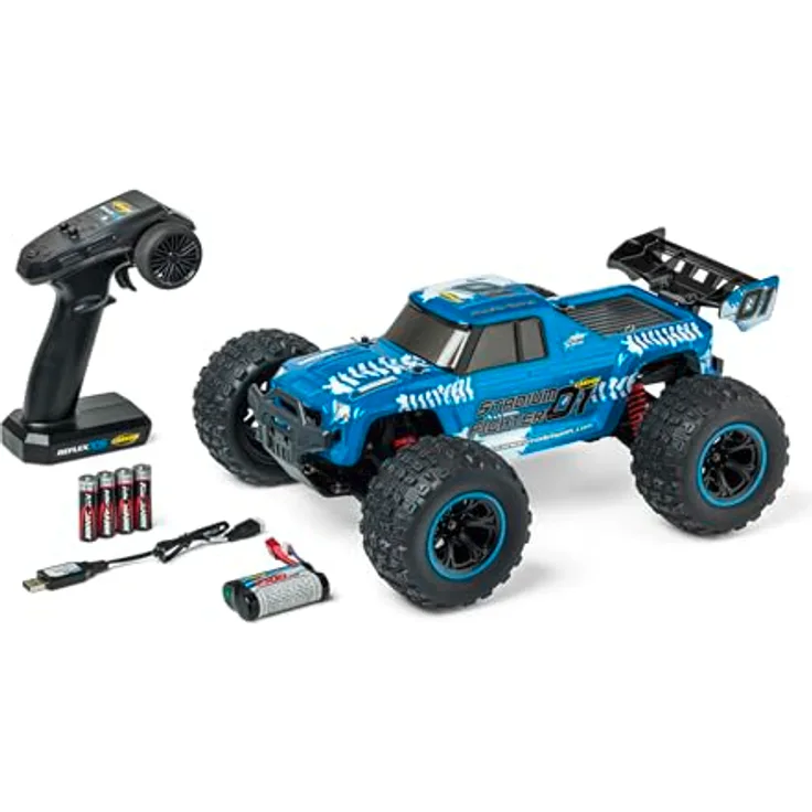 Carson 500404252 1:10 XS Stadium Fighter 100% RTR blau - Ferngesteuertes Auto, RC Buggy, inkl. Batterien und Fernsteuerung, Offroad Buggy