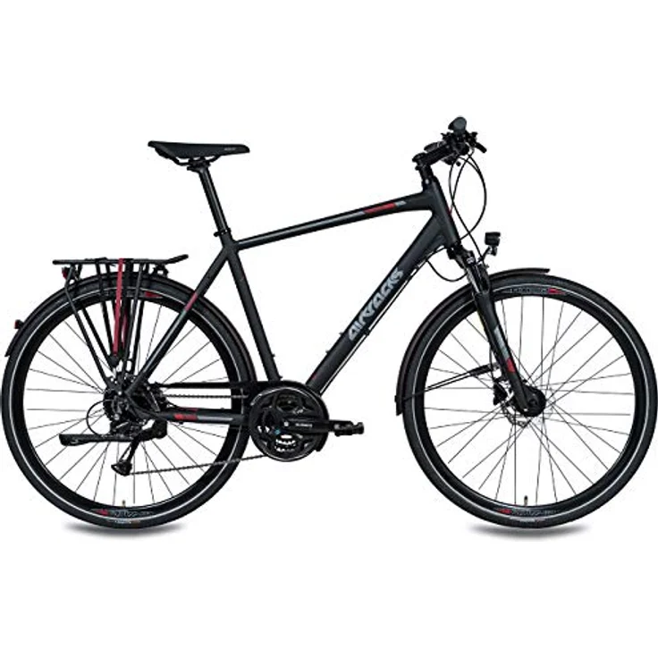Airtracks Herren Trekking Fahrrad 28 Zoll Trekkingbike TR.2830 Trekkingrad Bike City 24 Gang Shimano ALIVIO RD-M3100 SGS Kettenschaltung Nabendynamo Schwarz Matt - Herren 56cm Körpergröße 175-185cm – Bild 2