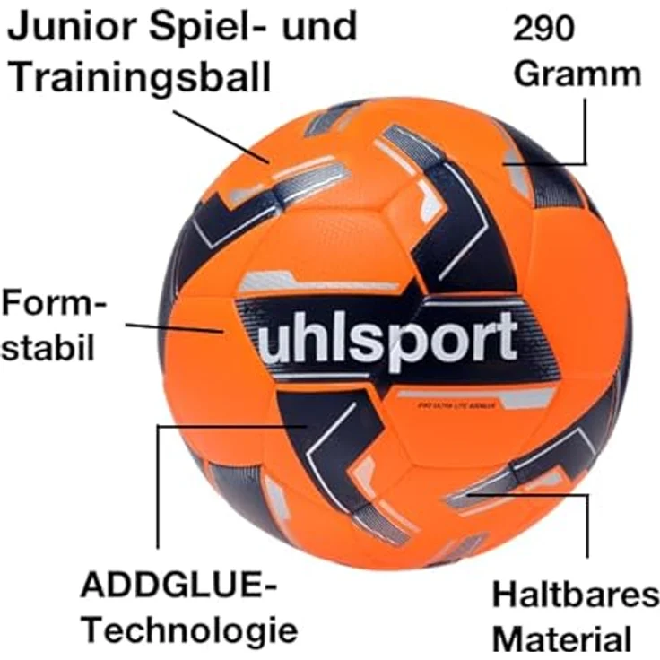 Uhlsport Kinderfußball 290 Ultra Lite Addglue, 44% leichter als Seniorenbälle für optimale Leistung junger Spieler – Bild 2