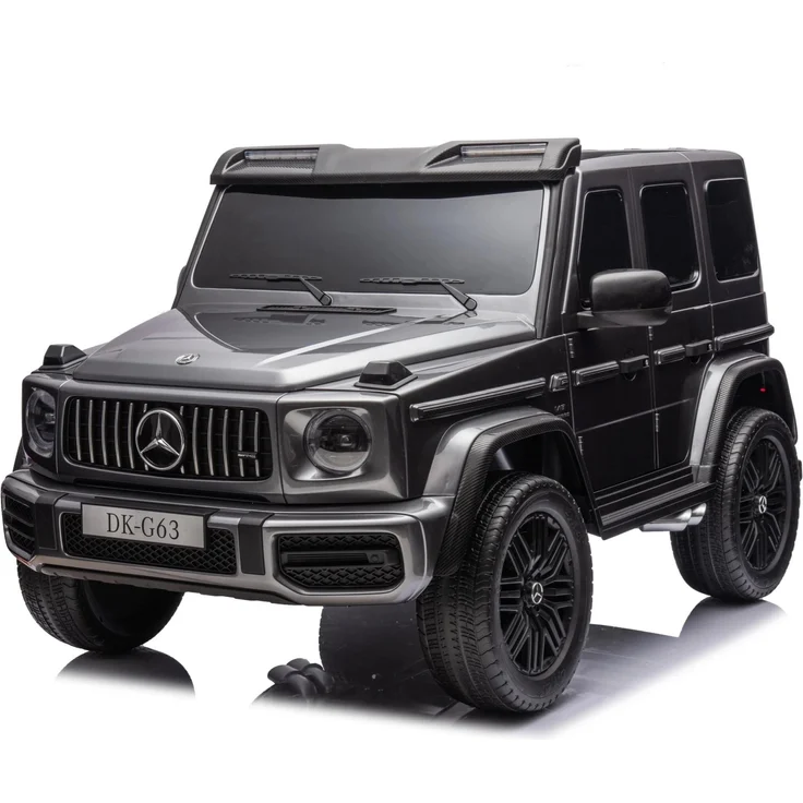 FINOOS Mercedes G63 AMG XXL Kinder-Elektroauto 2-Sitzer, 24V 4x4, Grau, mit Fernbedienung, Ledersitz und Lichtfunktionen