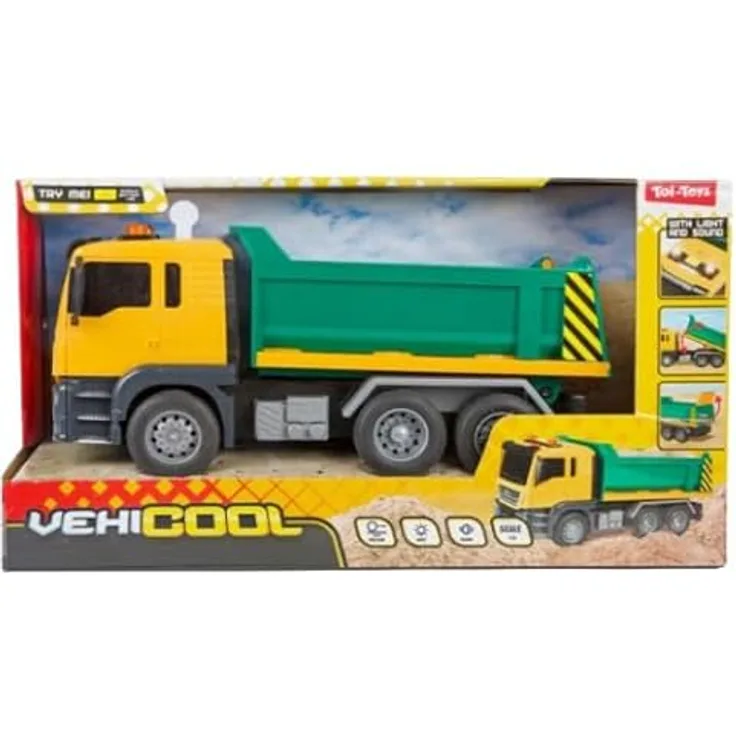 Toi-Toys Kiepwagen 25 cm, Spielzeugauto mit Friction-Antrieb, blau