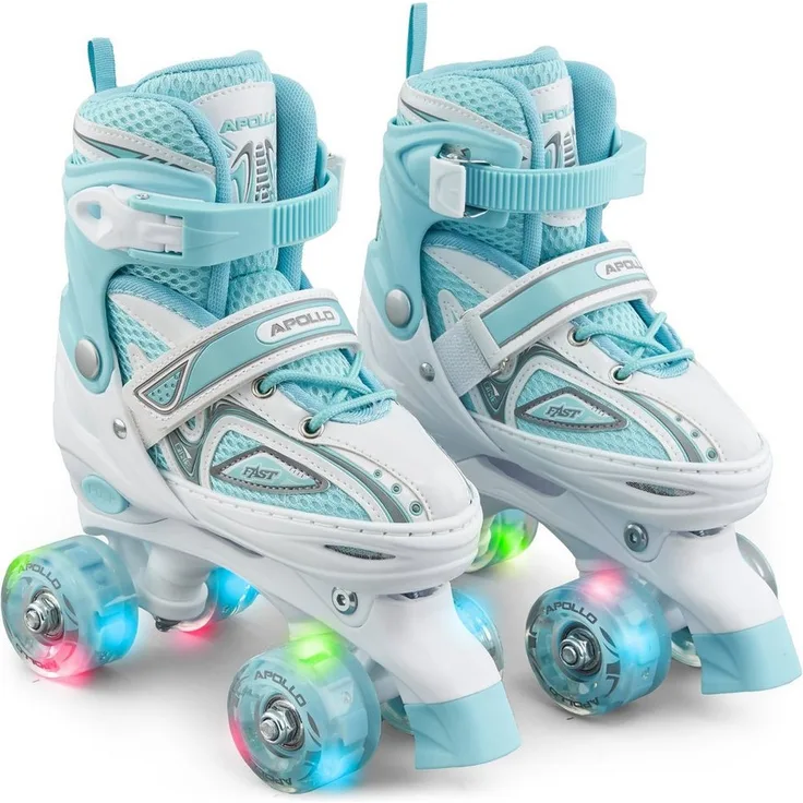 Apollo Rollschuhe LED Rollschuhe größenverstellbar Super Quads X-Pro, LED Räder, größenverstellbar 31-42, blau