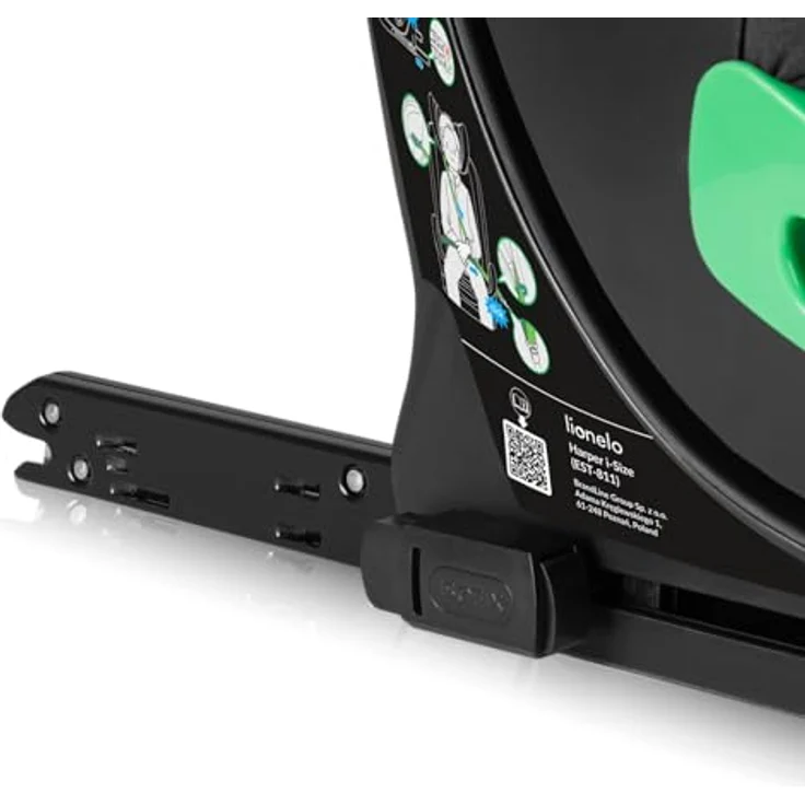 Lionelo Kindersitz Harper i-Size, mit Isofix und Top Tether, 76-150 cm, 5-Punkt-Gurt, verstärkter Seitenaufprallschutz, Black Carbon Grey – Bild 4