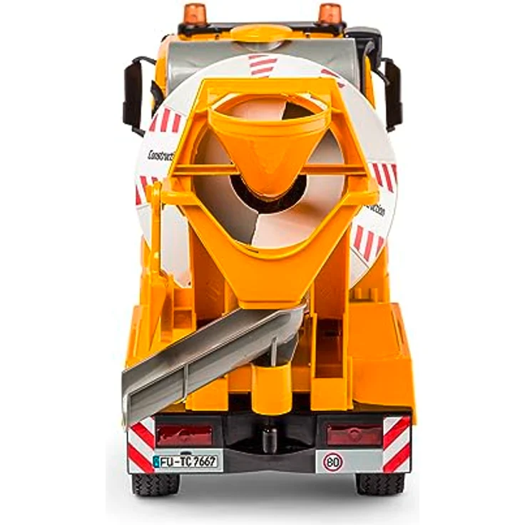 Carson 500907667 1:20 MB Arocs Betonmischer 100% RTR - Ferngesteuertes Fahrzeug, RC Betonmischer mit Funktionen Licht und Sound, inkl. Batterien und Fernsteuerung – Bild 3