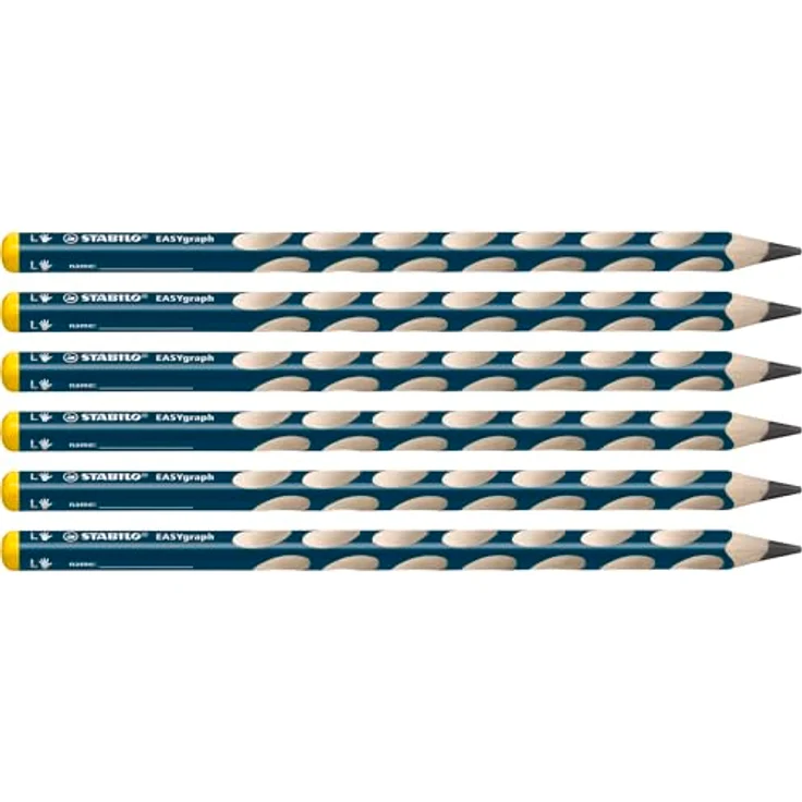 STABILO EASYgraph, Ergonomischer Dreikant-Bleistift für Linkshänder, mit rutschfesten Griffmulden, HB/2B Härtegrade, in 5 Farben erhältlich – Bild 1