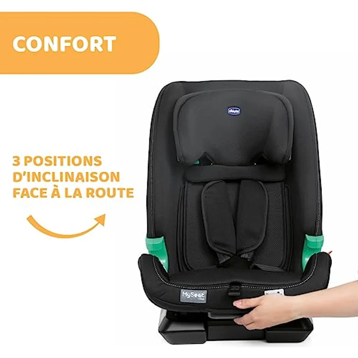 MySeat, Autositz, Einfach zu Installieren mit Isofix-System, Verwendung mit Integrierten Gurten mit Autogurten, Liegend, Höhenverstellbar, ECE R 129/03 - L Size Zugelassen, 76-150cm, ab 15 Monaten – Bild 8