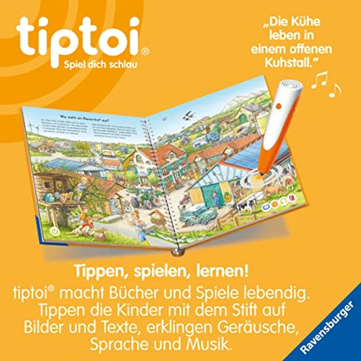 Ravensburger tiptoi® Buch - Wieso? Weshalb? Warum? - Auf dem Bauernhof, interaktive Erlebnisse mit Erklärungen und Geräuschen – Bild 4
