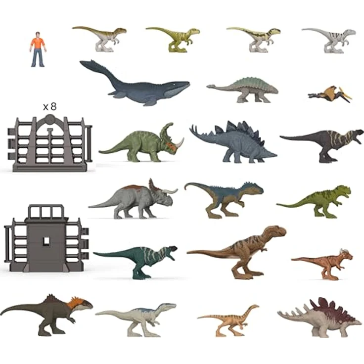 Mattel Jurassic World: Der Chaostheorie Adventskalender, 24-tägige Dinosaurier-Spielzeugüberraschungen für Kinder ab 3 Jahren – Bild 6
