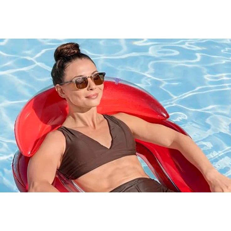 Bestway Hydroluxe Lounge Luftmatratze, 1.60m x 84cm mit Kopfstütze und Netz-Liegefläche, sommerliches Design – Bild 5