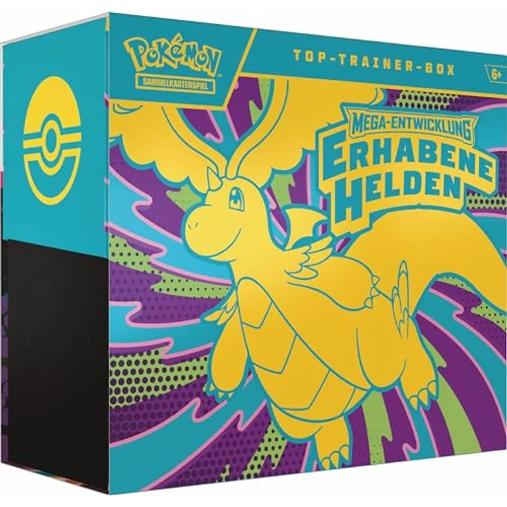 Pokémon Top-Trainer-Box Mega-Entwicklung – Erhabene Helden, 1 Promokarte, 9 Boosterpacks, Premium-Zubehör – Bild 1