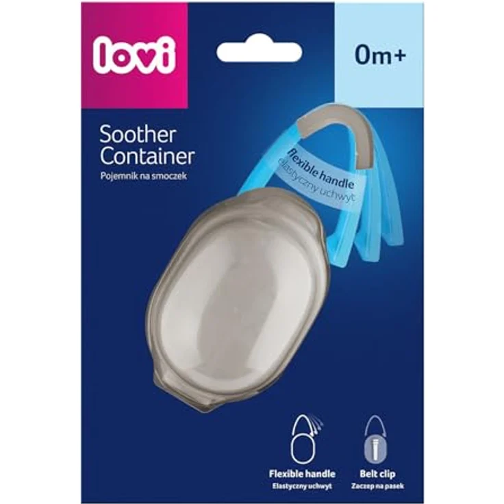 LOVI Schnullerhalter Beige, 0 Monate+, Zwei praktische Griffe, Universal, Leicht zu waschen, BPA-frei, Beige – Bild 5