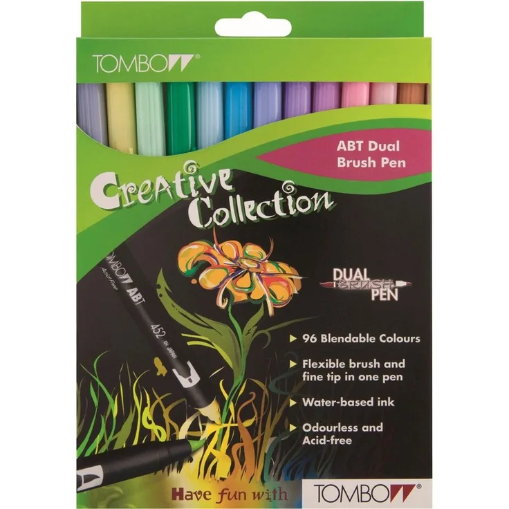 TOMBOW Filzstift mit 2 Spitzen, fein und breit, schwarz