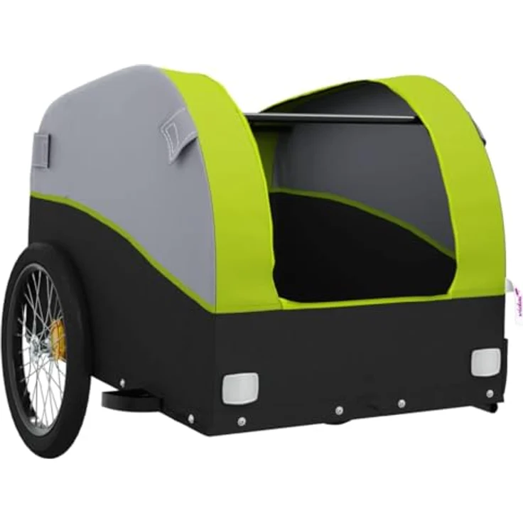 vidaXL Fahrradlastenanhänger Fahrradanhänger Schwarz und Grün 45 kg Eisen, Robustes Material und Cleveres Design – Bild 5