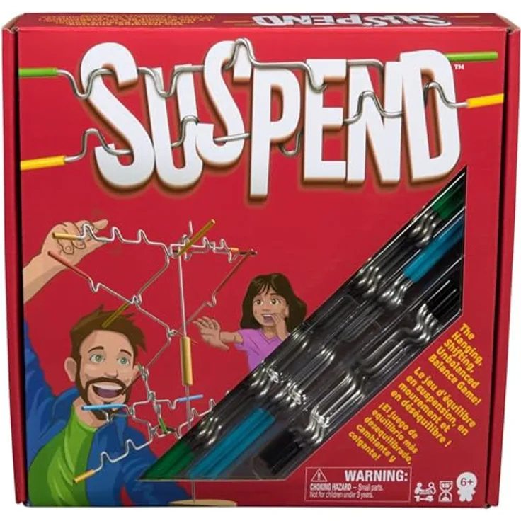 Spin Master Games Suspend, Balancespiel mit 24 Farbstäben und 3D-Spielaufbau, für 1-4 SpielerInnen ab 6 Jahren