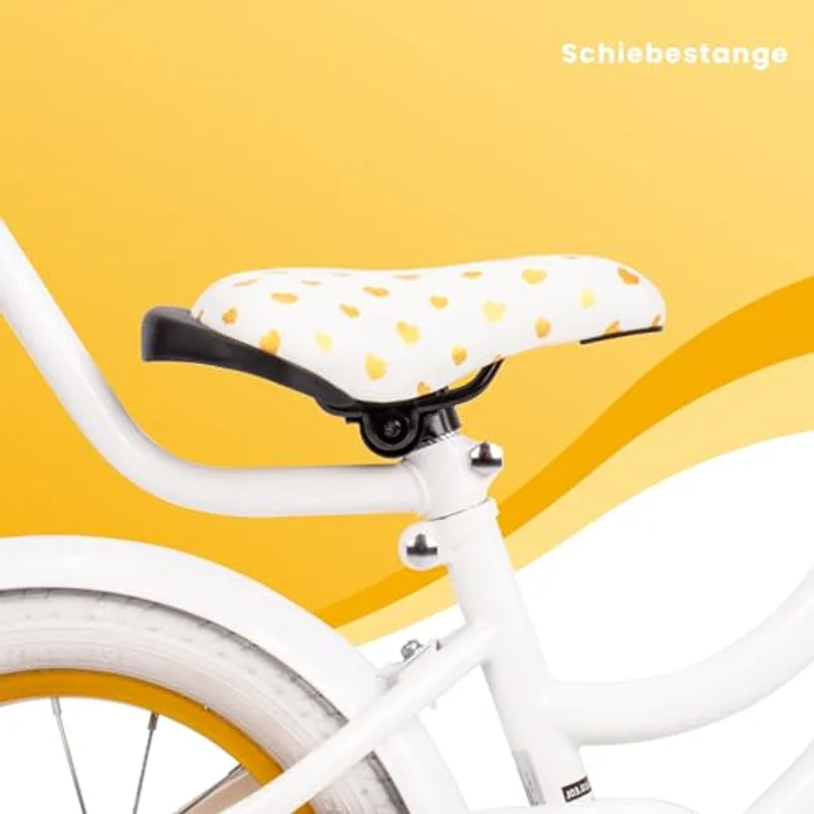 sun baby Mädchenfahrrad 14 Zoll Radgröße Heart Bike, mit Abnehmbarer Schubstange, für Mädchen von 2 bis 6 Jahre (Weißgold) – Bild 3