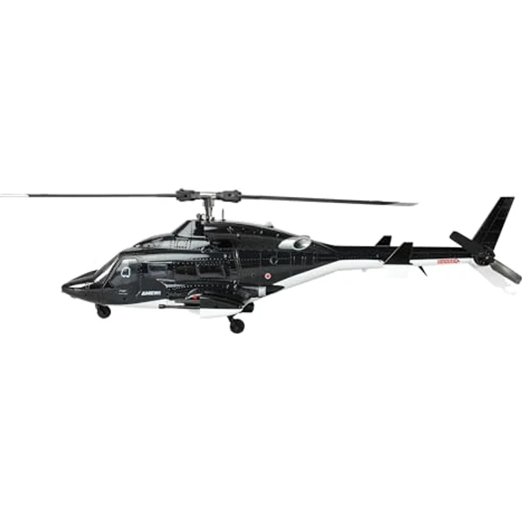 Amewi Bell 222 Airwolf Pro, RC-Helikopter 6-Kanal mit 3D/6G Flugstabilisierung und LED-Beleuchtung, schwarz-weiß – Bild 4