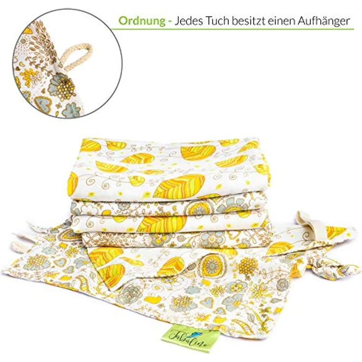 Tabalino Kuschelweiche Bambus Mullwindeln Spucktücher | 80x80cm | 4er-Pack + gratis Schmusetuch |doppelt dicht gewebt| Stoffwindeln Baby Junge & Mädchen Mulltücher Moltontuch 30% Baumwolle – Bild 6