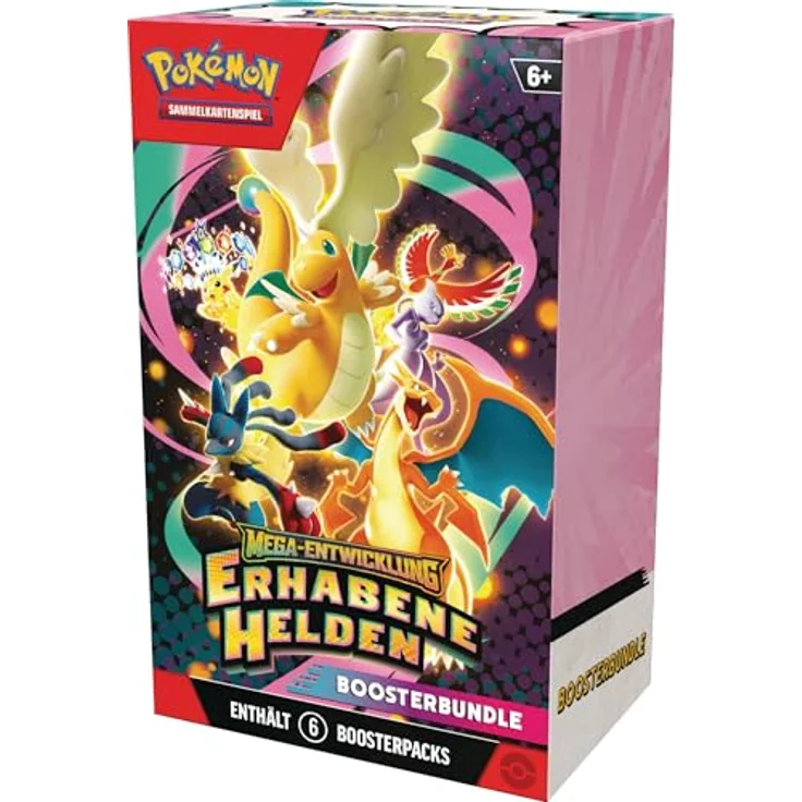 Pokémon Pokémon-Sammelkartenspiel: Boosterbundle Mega-Entwicklung – Erhabene Helden, 6 Boosterpacks mit 10 Karten je Pack und exklusiven Mega-Entwicklungen – Bild 2
