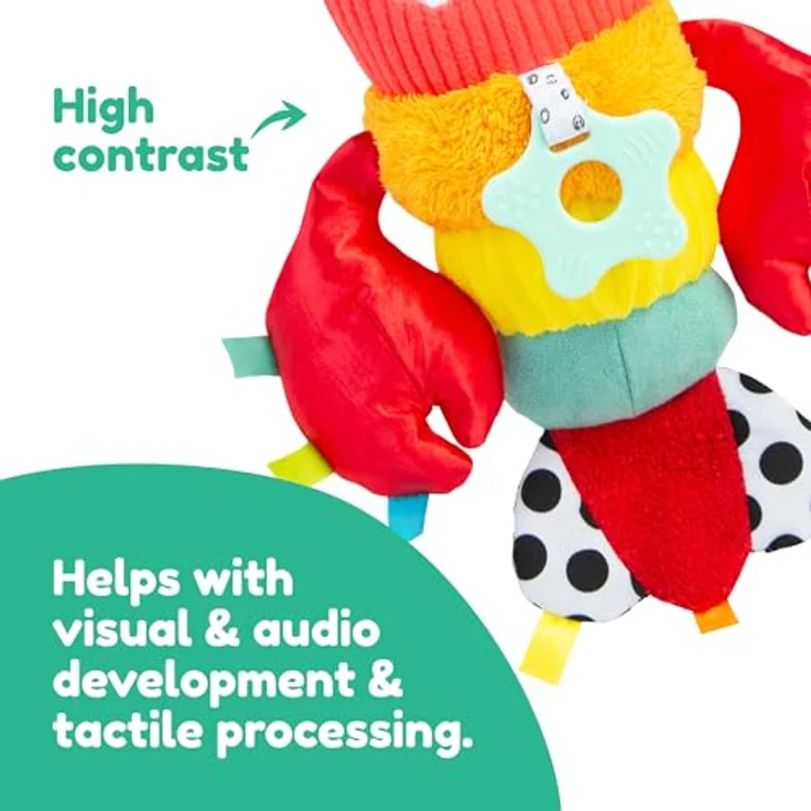 Lamaze Clip & Go Hummer Liam, Plüschfigur mit Befestigungsring, beweglichen Scheren und Beißring – Bild 3