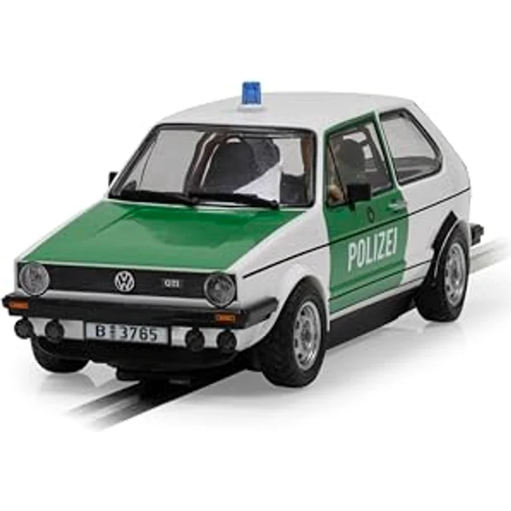 Scalextric Volkswagen Golf MK1 - Polizei, Maßstab 1:32, detailgetreues Modell für Rennbahn-Enthusiasten und Sammler – Bild 1