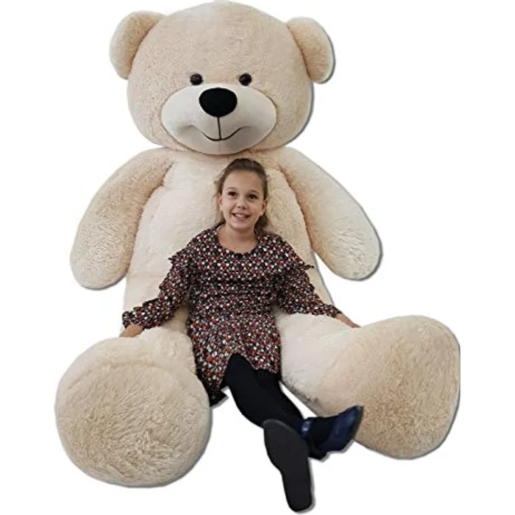 Odolplusz Teddybär 220cm GIGANT Groß Teddy Bear Plüschbär Stofftier Kuscheltier Plüschtier XXL, beige, Qualitativ hochwertiges Geschenk für Kinder