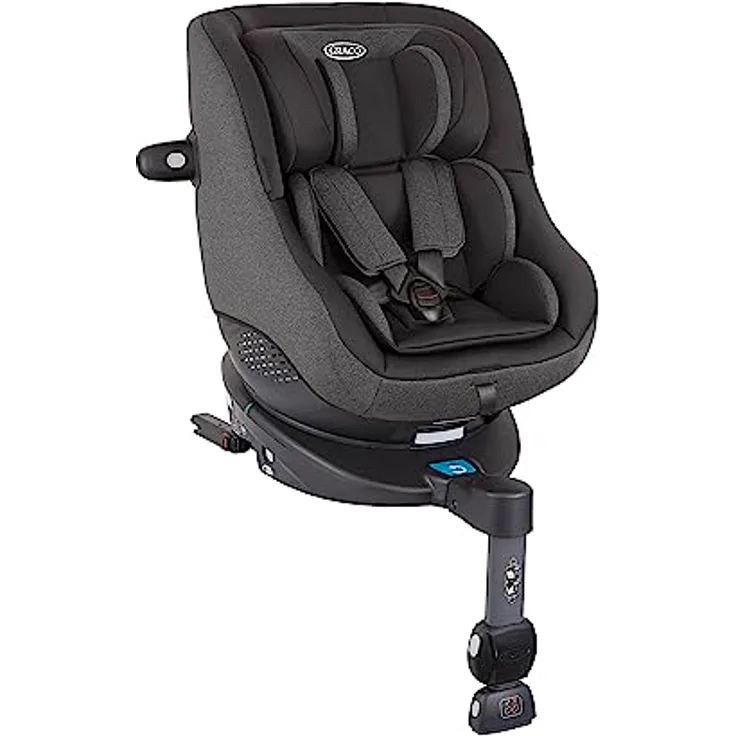 Graco Reboarder-Kindersitz Turn2Me i-Size mit Isofix-Basis & Sitzverkleinerer - Heather, ab Geburt bis 4 Jahre, 360° drehbar