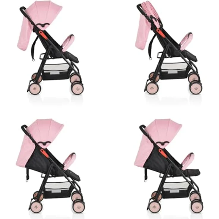 Moni Kinderwagen, Buggy Capri klappbar, Sicherheitsgurt, Rückenlehne verstellbar, rosa – Bild 5