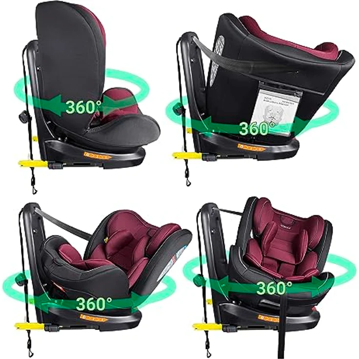 XOMAX Autokindersitz Selena, mit 360° Drehfunktion, Isofix, 5-Punkt-Gurt, 4 Farben verfügbar – Bild 3