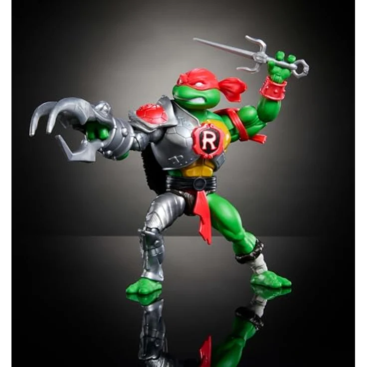 Masters of the Universe Turtles of Grayskull Raphael, bewegliche Actionfigur mit 16 Bewegungspunkten, abnehmbarem Handschuh und Mini-Comic, [Mehrfarbig] – Bild 4