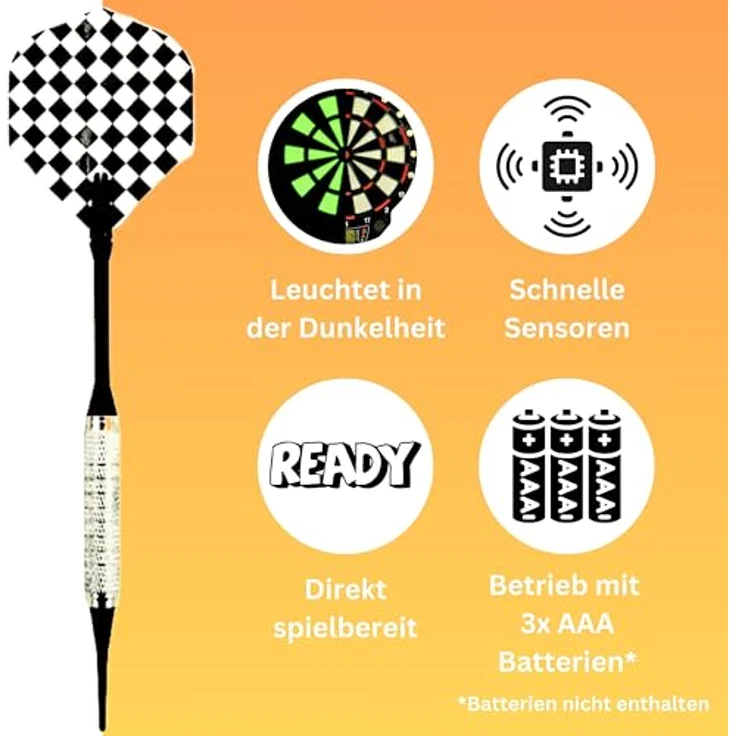 Best Sporting Dartscheibe elektronisch Windsor Glow In The Dark I E-Dartscheibe mit LCD-Anzeige I für 4 Spieler – Bild 4