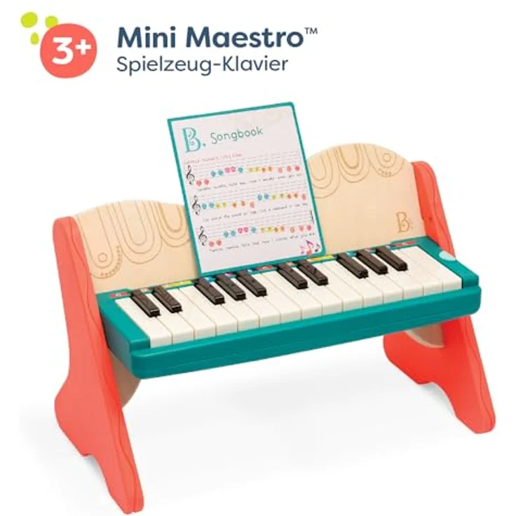B. toys Spielzeug Klavier aus Holz mit Liederbuch, Piano Holzspielzeug, Musikspielzeug, Musikinstrument zum Klavier spielen lernen für Kinder ab 3 Jahren – Bild 5
