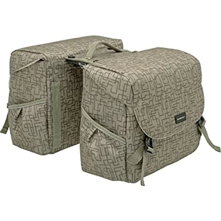 New Looxs Mondi Joy Double MIK Doppeltasche, Ivy Walnut, 38 Liter - Wasserabweisende Kinderfahrradtasche – Bild 1