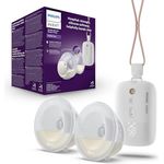 Philips AVENT SCF532/11 Doppel-Milchpumpe, elektrischer Motor, pumpt bis zu 85 Mal pro Minute, ultraleichte Auffangbecher, SkinSense-Silikonschilder