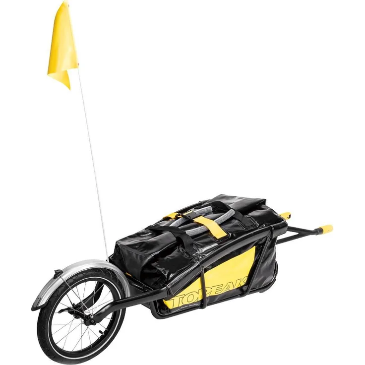 Topeak Veloanhänger TwinSpar Rahmen mit 65,3L wasserdichter DryBag, für 130-135 mm Ausfallenden und 26"-29" Fahrräder