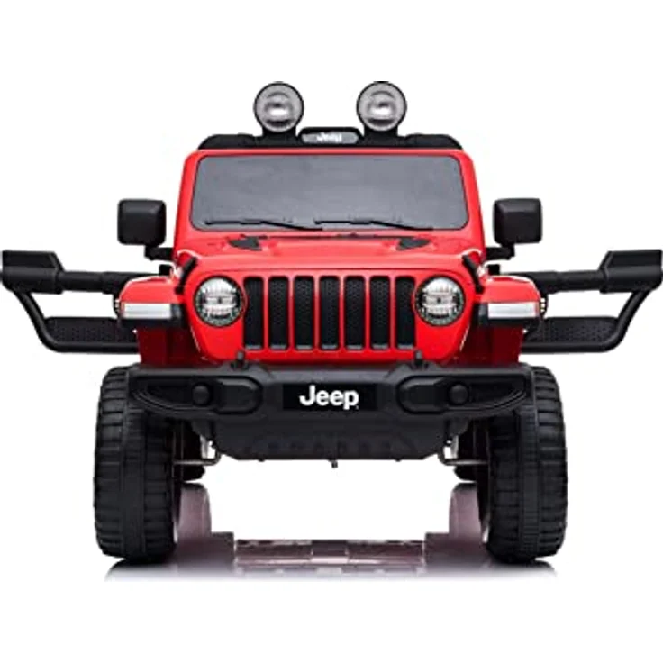 RIRICAR Elektroauto für Kinder 12V Wrangler, Rot, Doppelledersitz, Radio mit Bluetooth- und USB-Eingang, 12V10Ah-Batterie, Eva-Räder, 2,4-GHz-Fernbedienung – Bild 5