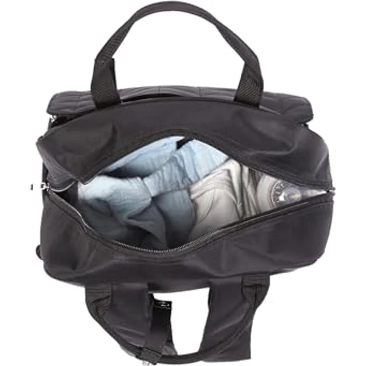 Tineo Wickeltasche Schwarz, trendige Wickeltasche mit großzügigem Stauraum – Bild 7
