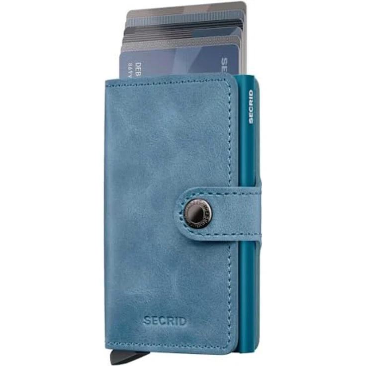 Secrid Miniwallet Vintage, Kreditkartenetui aus 100% Leder mit RFID-Schutz, 6,5 cm, petrol – Bild 3