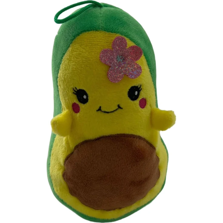 SOMA Plüsch-Kissen Avocado, rundes Sofa-Rückenkissen, 20 cm, grün mit GRATIS Schlüsselanhänger, waschbar und ungiftig