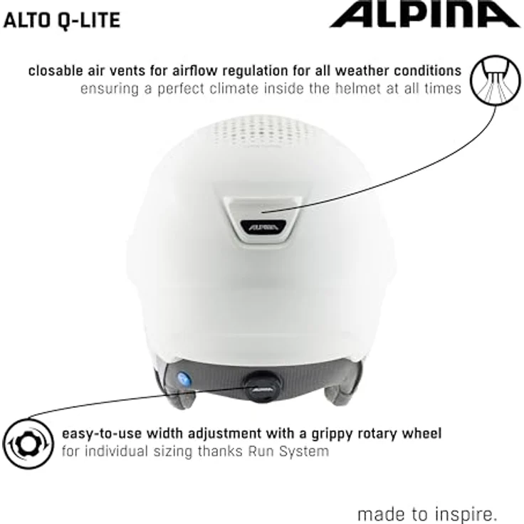 Alpina Unisex-Erwachsene Alto Q-LITE Skihelm, White matt (Blue revo), 55-59 – Bild 5