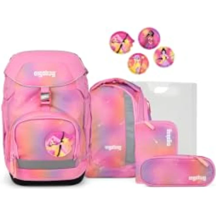 ergobag Schulranzen ergobag pack Schulrucksack-Set UnbesiegBär, 22 Liter Volumen, mit Your-Size-System für Körpergrößen 100-150 cm, wasserabweisend, recyceltes Polyester, inklusive Sportrucksack – Bild 1