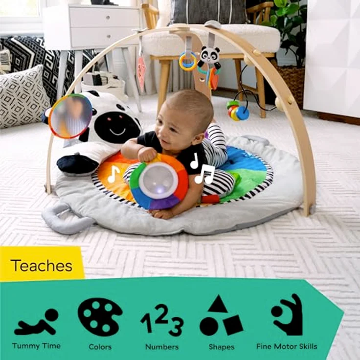 Baby Einstein Zen’s Aktivitätsspielzeug aus Plüsch für Meilensteine, mit Holzstange, waschmaschinenfest, 0-12 Monate – Bild 4