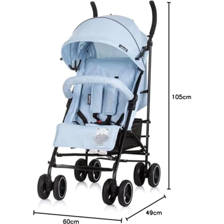 Chipolino Kinder-Buggy Kinderwagen Milano, Rückenlehne verstellbar, faltbar, klassischer Stahlrahmen, in Grau – Bild 7