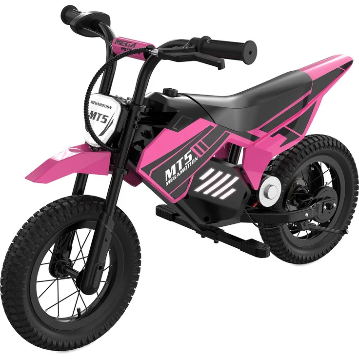 MEGA MOTION MT5 Elektro Motorrad Kinder, 12 Zoll Luftreifen, 150 W, Höchstgeschwindigkeit 16 km/h, Reichweite 10 km, 2 Geschwindigkeitsmodi, für 6-12 Jahre